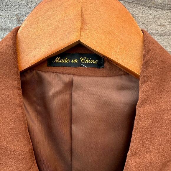 Circle S Dallas Texas Western Brown Faux suede Mens Jacket Sport Coat Blazer 44L - Picture 4 of 8